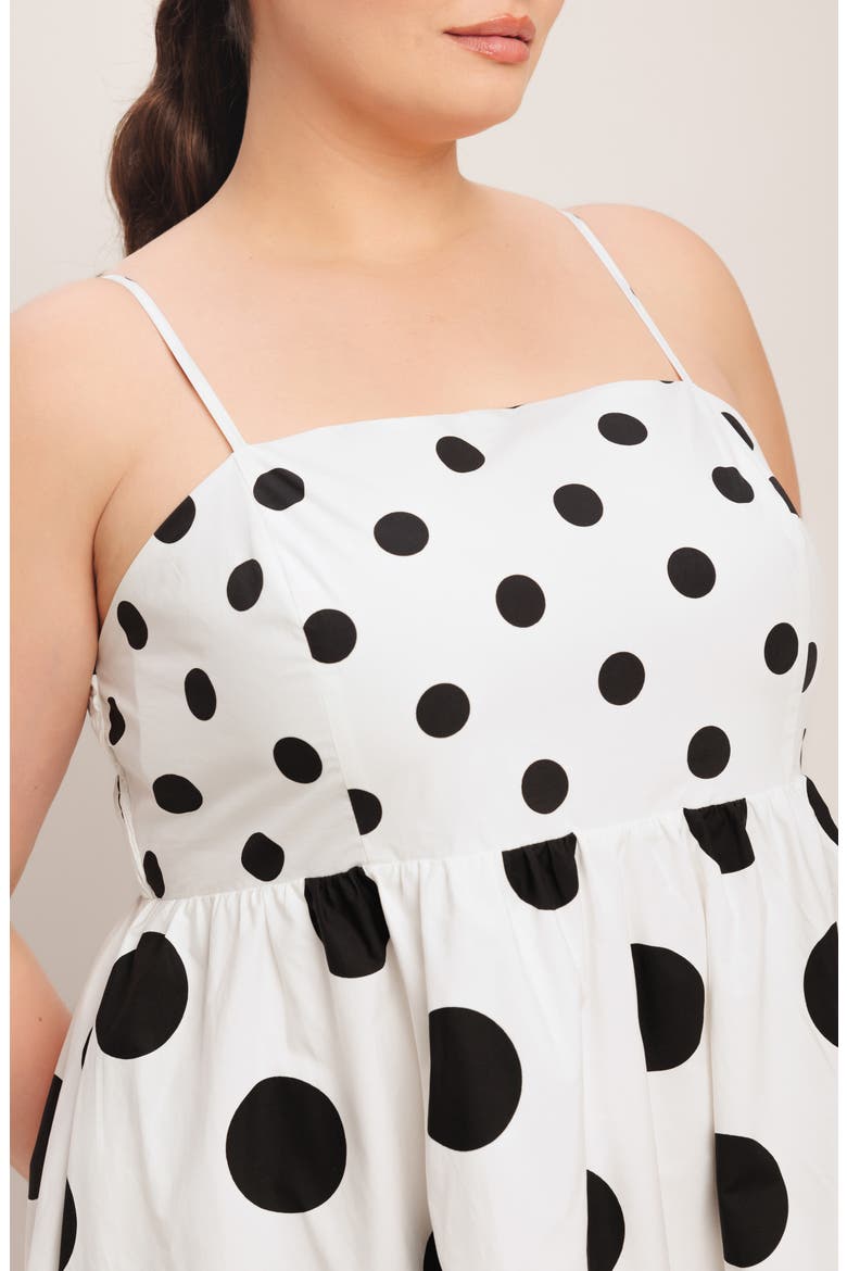 empire waist polka dot dress BLU PEPPER Polka Dot Empire Waist Spaghetti Strap Midi Dress