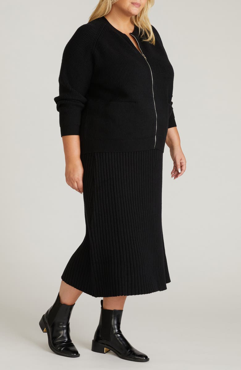 Universal Standard Vicki Zip-Up Cardigan, Alternate, color, Black