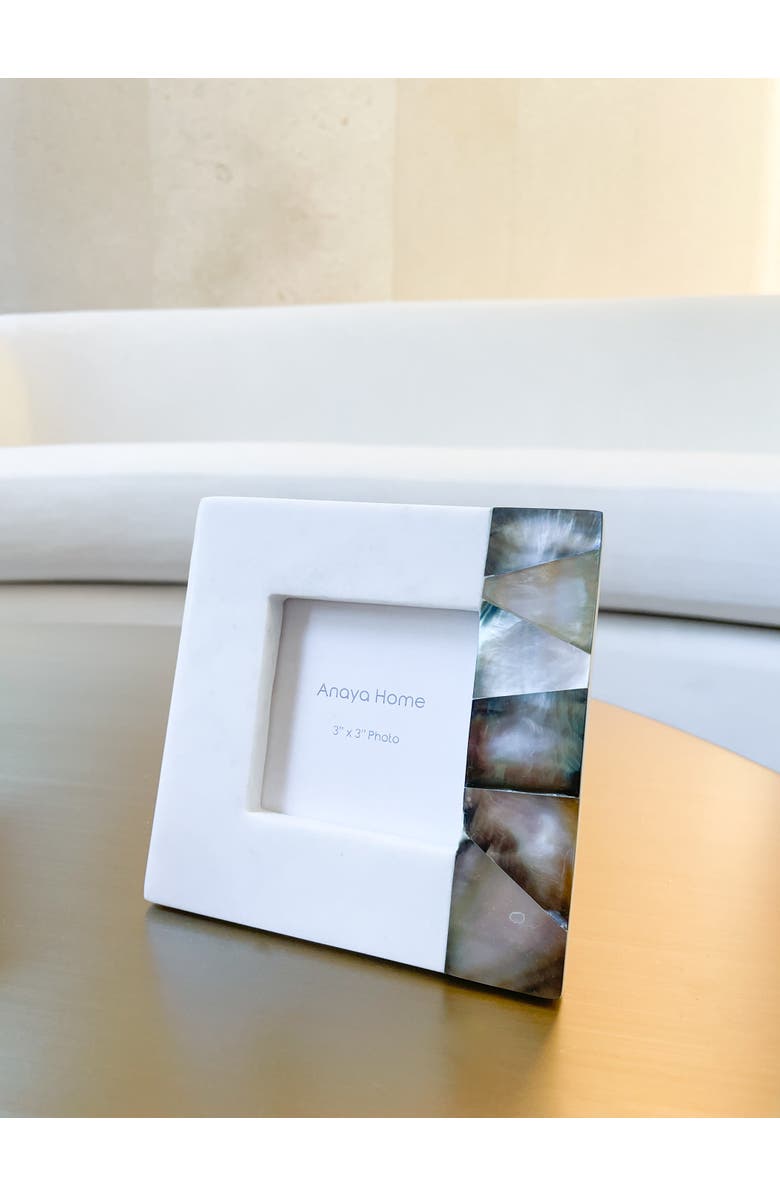 Anaya Grey Mother of Pearl Marble Picture Frames, Alternate, color,