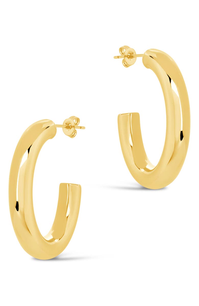Sterling Forever Rory Hoop Earrings, Alternate, color, Gold