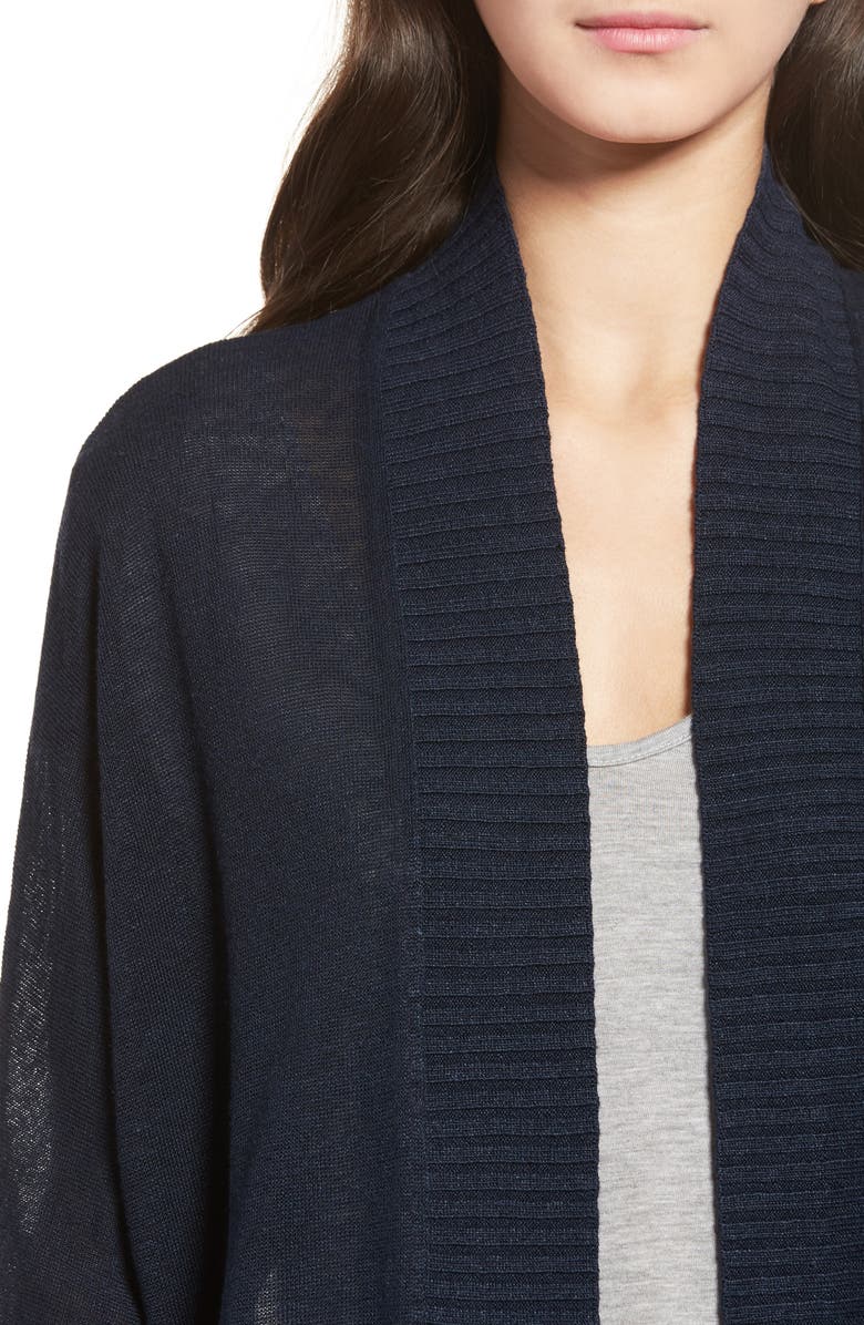 Trouvé Tie Back Linen Blend Cardigan, Alternate, color, 