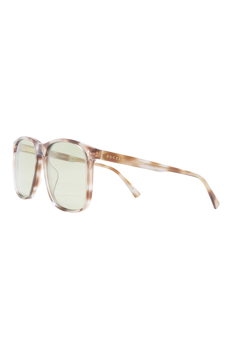57mm Square Sunglasses, Alternate, color, HAVANA HAVANA GREEN