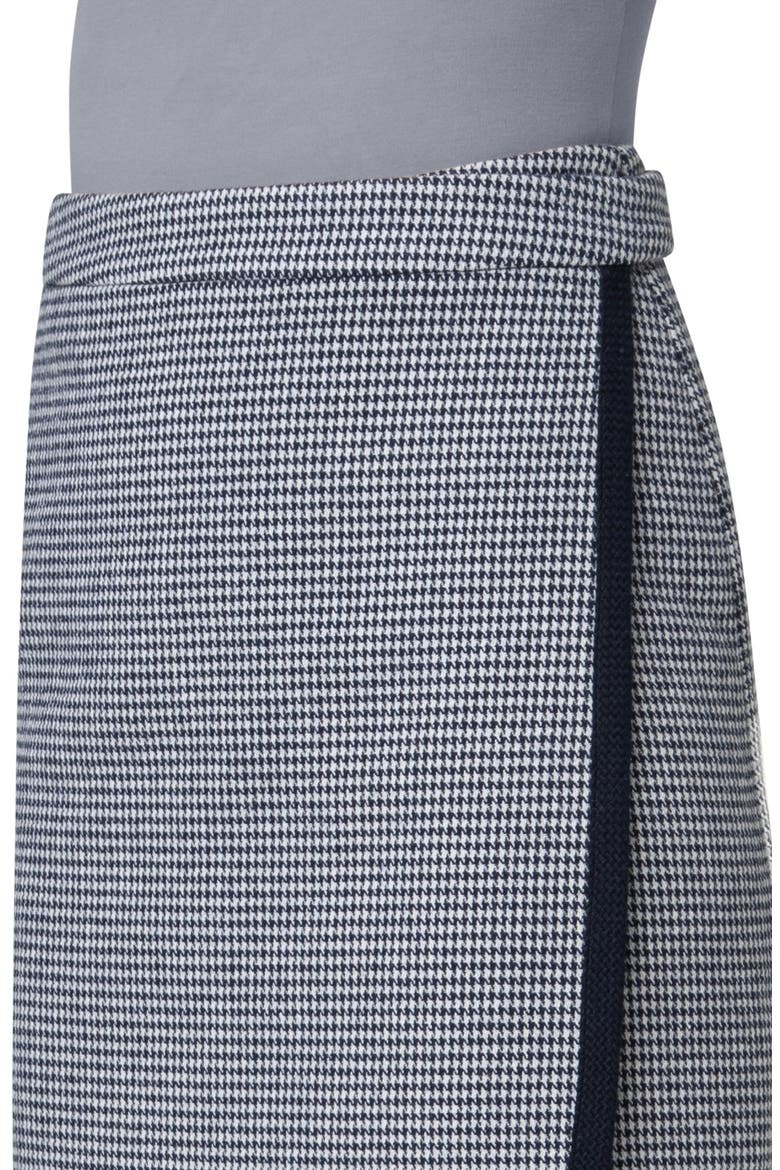 Houndstooth Double Face Wrap Skirt, Alternate, color, CREAM-NAVY