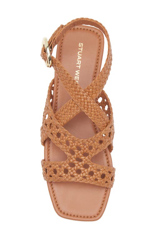 Stuart Weitzman Heel Sandals With Braided Straps And Open Toe In Hazel