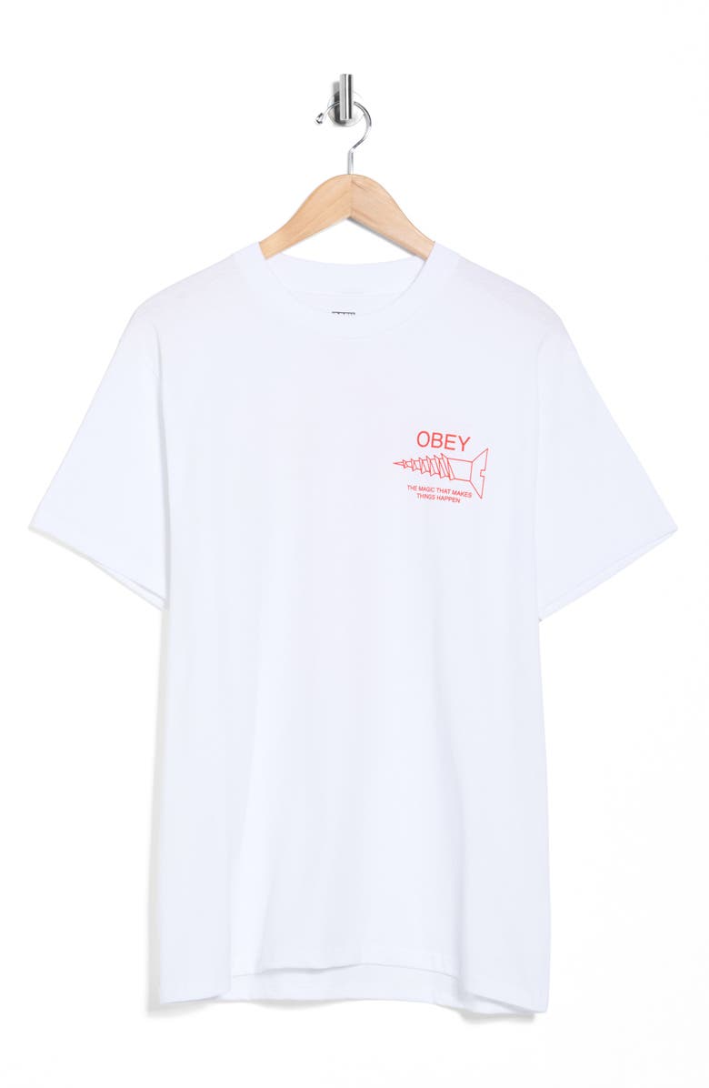 Obey Magic Graphic T-Shirt, Main, color, White