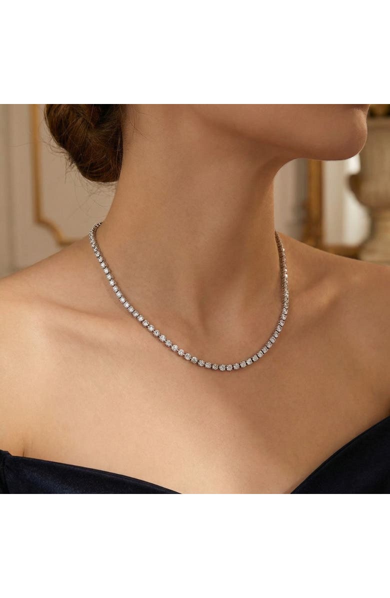 Bliss Diamond Platinum 15 3/4Ct Diamond Tennis Necklace Lab Grown 17", Alternate, color, Platinum