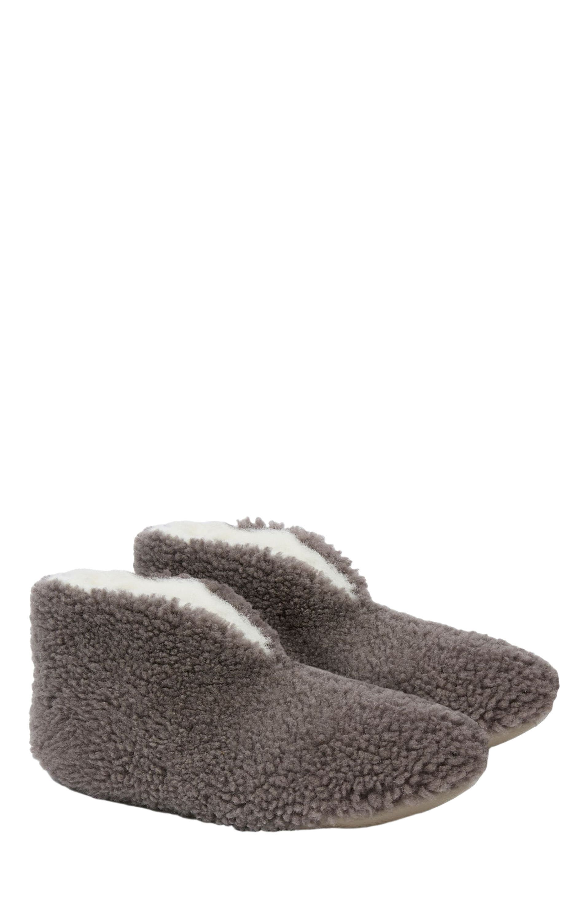 Celtic & Co. Teddy Soft Sole Bootee Slippers, Main, color, Vole