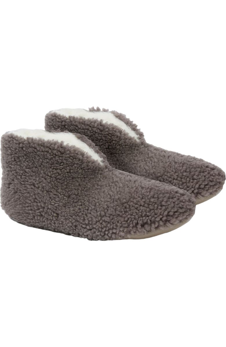 Celtic & Co. Teddy Soft Sole Bootee Slippers, Main, color, Vole