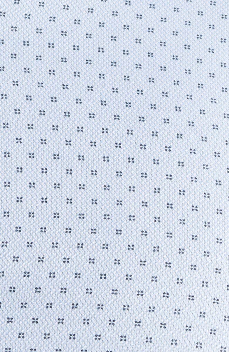 BOSS Hank Slim Fit Light Blue Neat Stretch Cotton Dress Shirt, Alternate, color, Light/ Pastel Blue