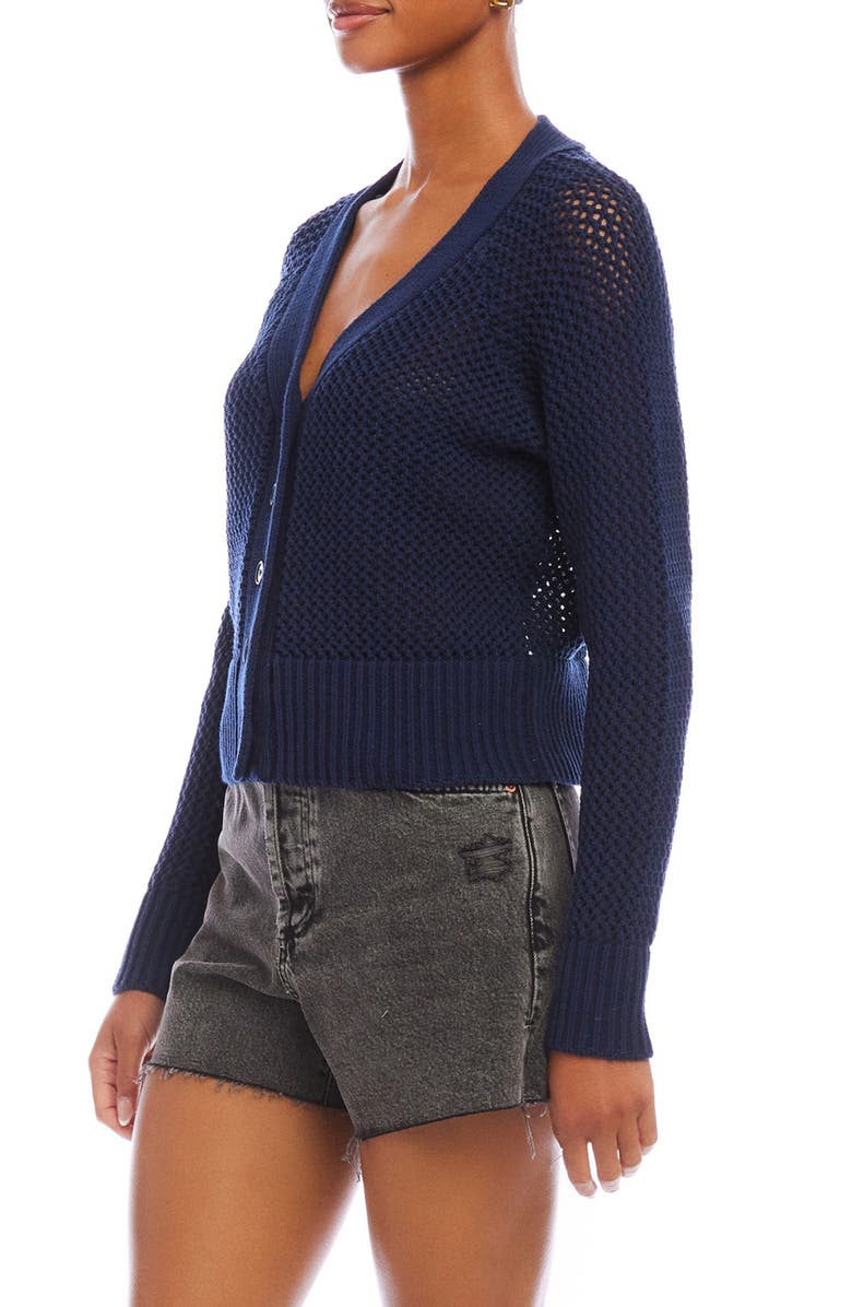 FIFTEEN TWENTY Ellen Open Stitch Cardigan, Alternate, color, Navy