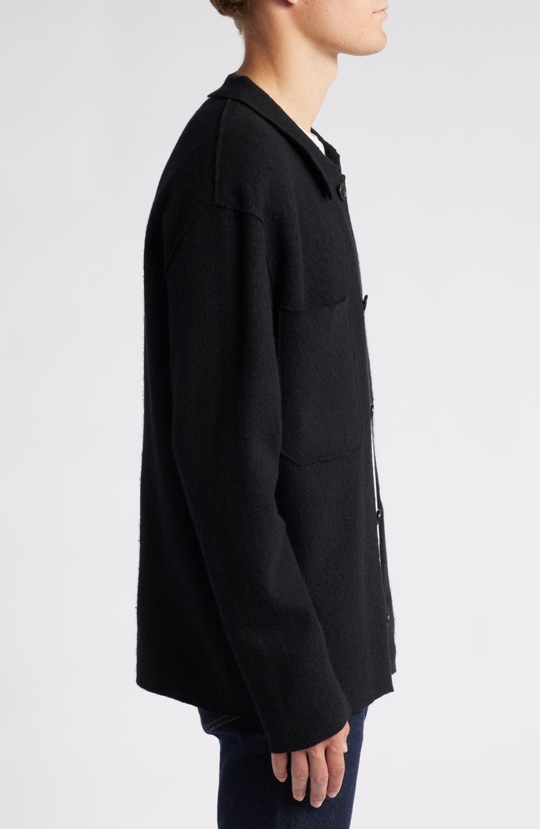 NN07 Jonas Boiled Wool Shirt Jacket, Alternate, color, Black