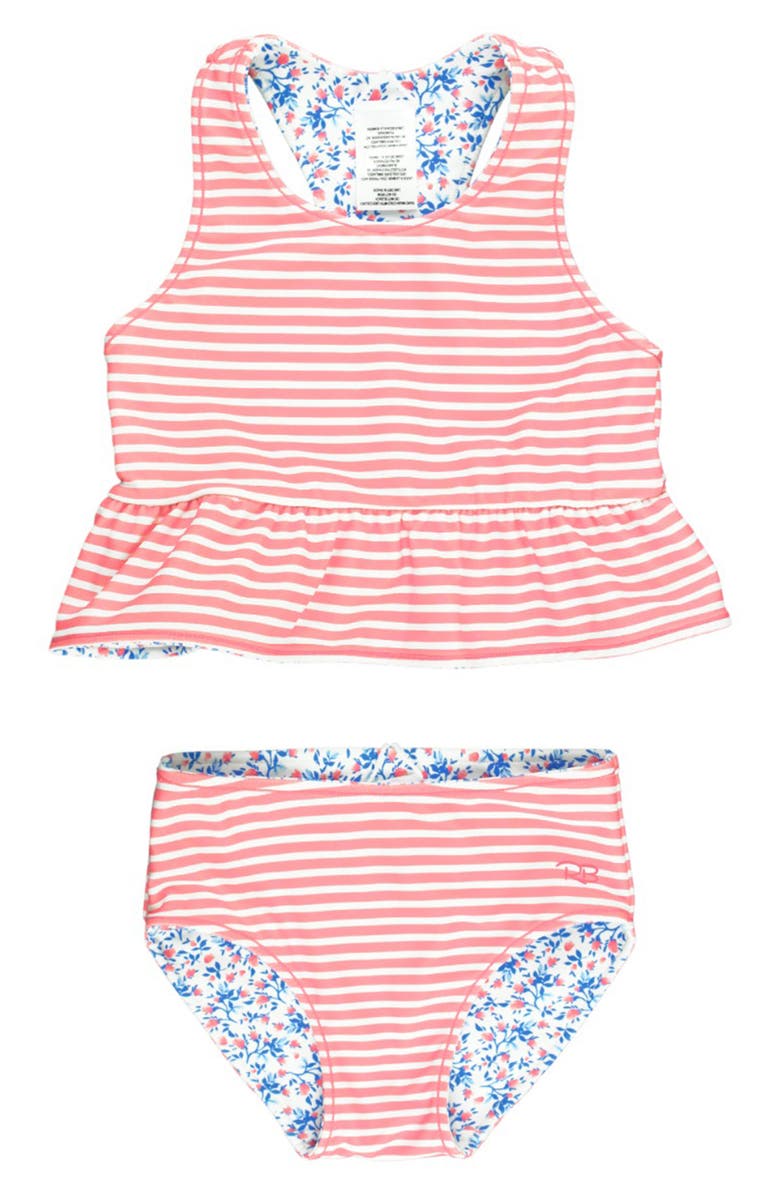 RuffleButts Kids' Cottage Tea Time Reversible Two-Piece Swimsuit, Alternate, color,