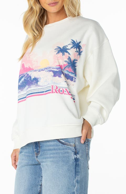 Morning Stroll Oversize Logo Graphic Sweatshirt