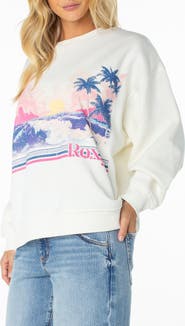 Roxy Morning Stroll Oversize Logo Graphic Sweatshirt