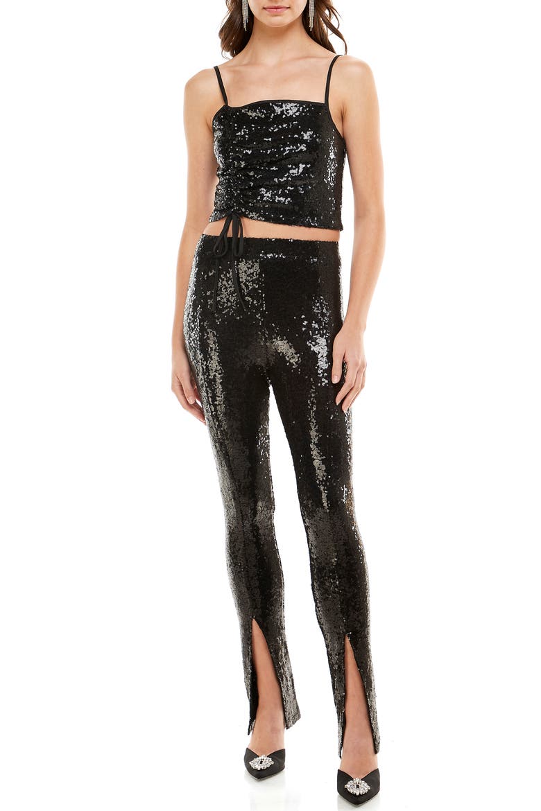 x Emma Rose GNO Sequin Leggings, Alternate, color, BLACK