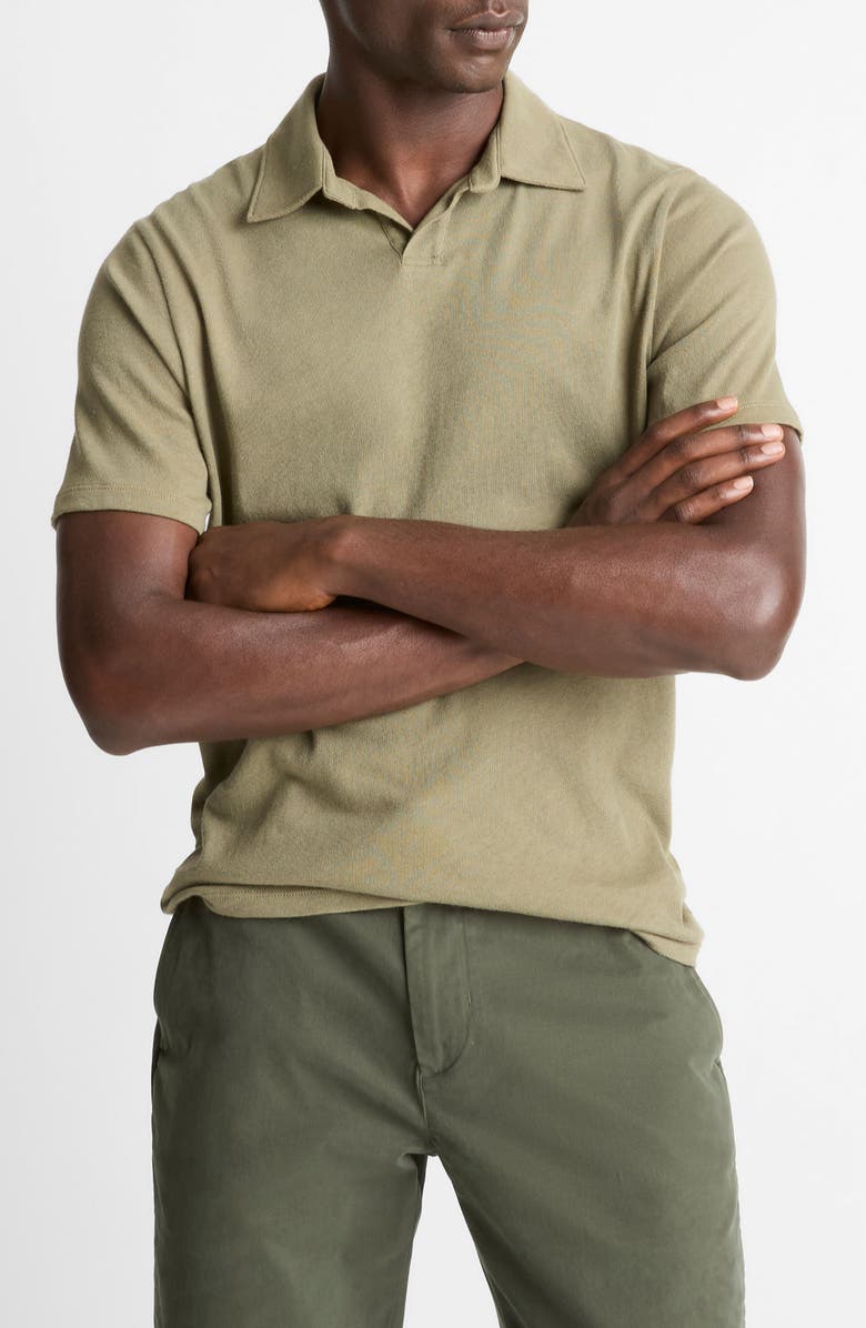 Vince Loose Johnny Collar Polo, Main, color, Sage