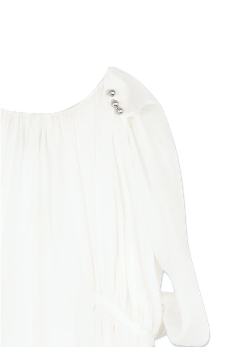 Lanvin Kids Silk Ceremony Dress In Charmeuse, Alternate, color, Optic White