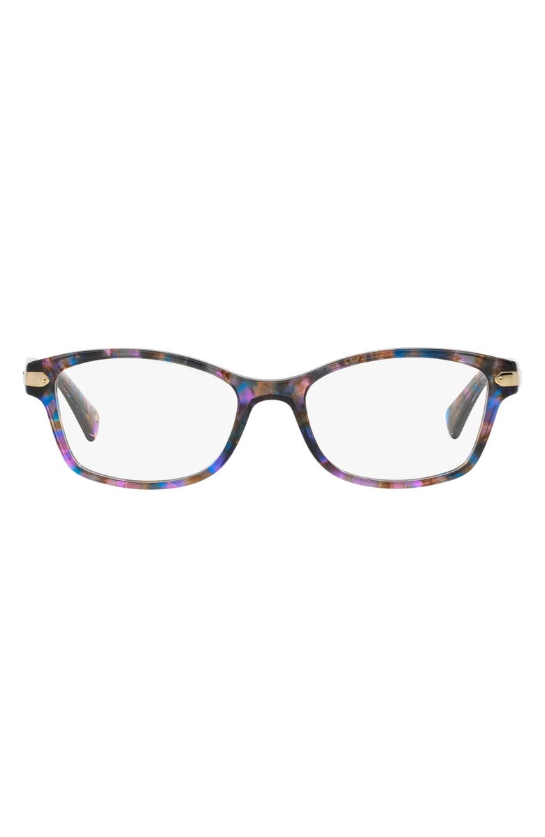 COACH 49mm Small Rectangular Optical Glasses, Main, color, Multi Purple