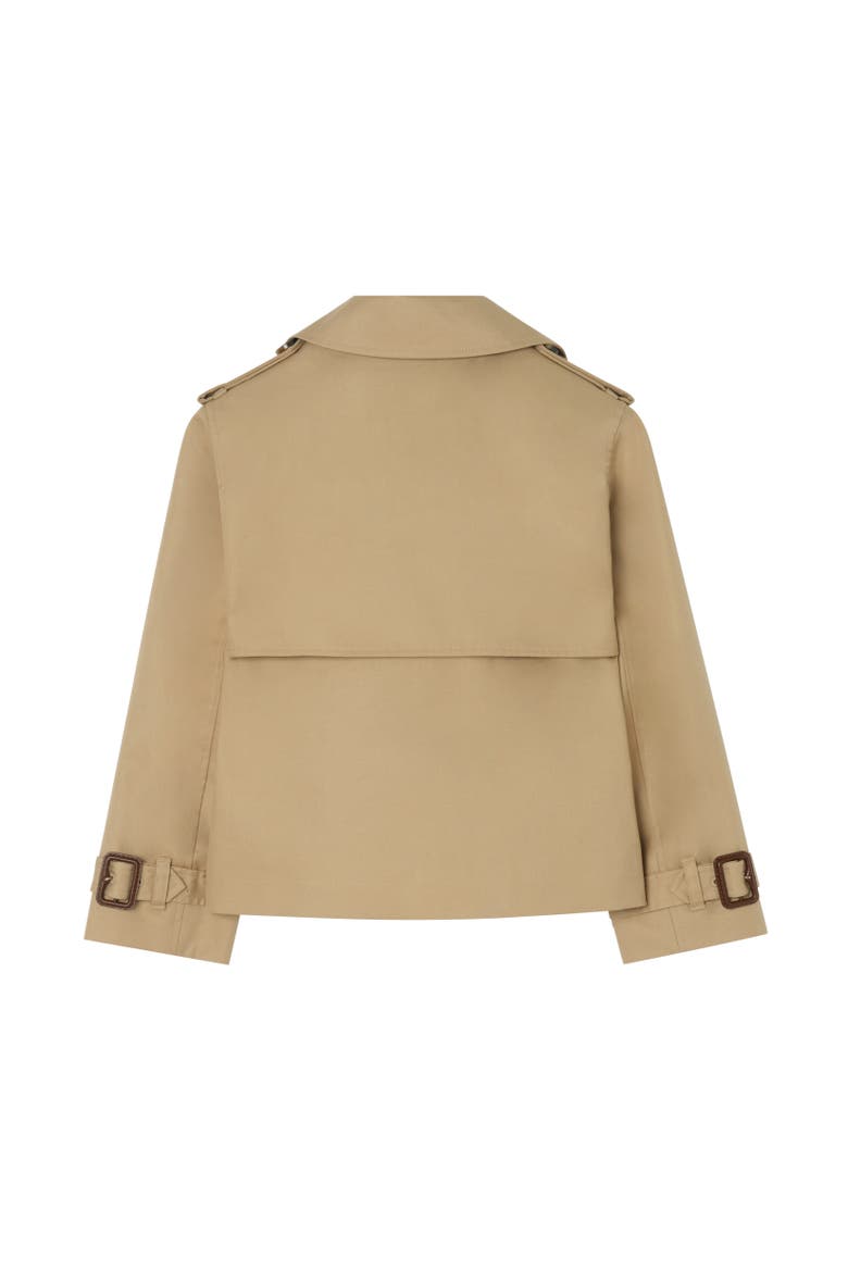 Girls' Cotton Trench Jacket, Alternate, color, Sand beige