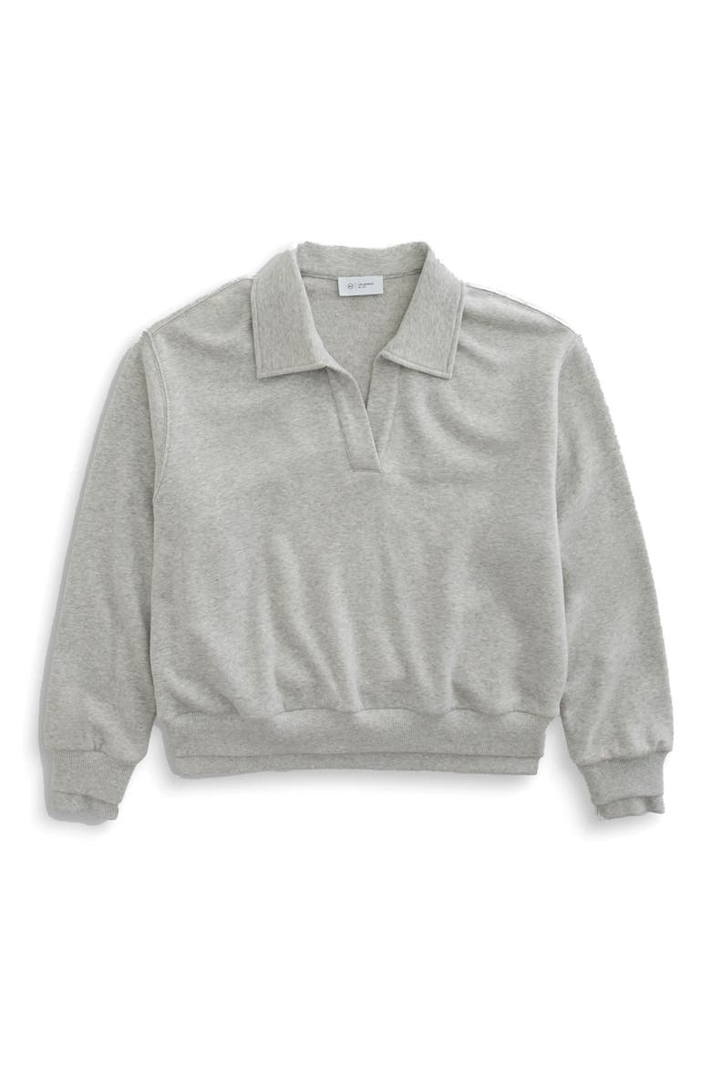 Carol Split Neck Knit Pullover, Alternate, color, HEATHER GREY