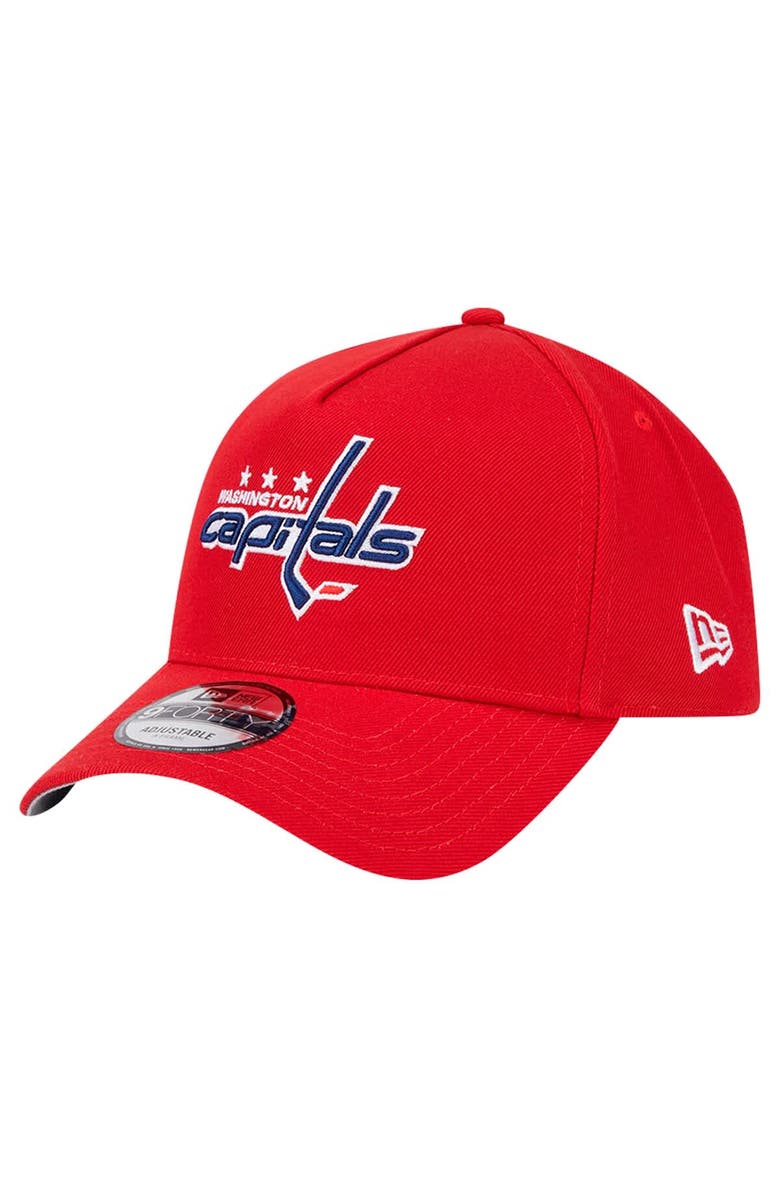 New Era Men's New Era  Red Washington Capitals Core A-Frame 9FORTY Adjustable Hat, Main, color, 