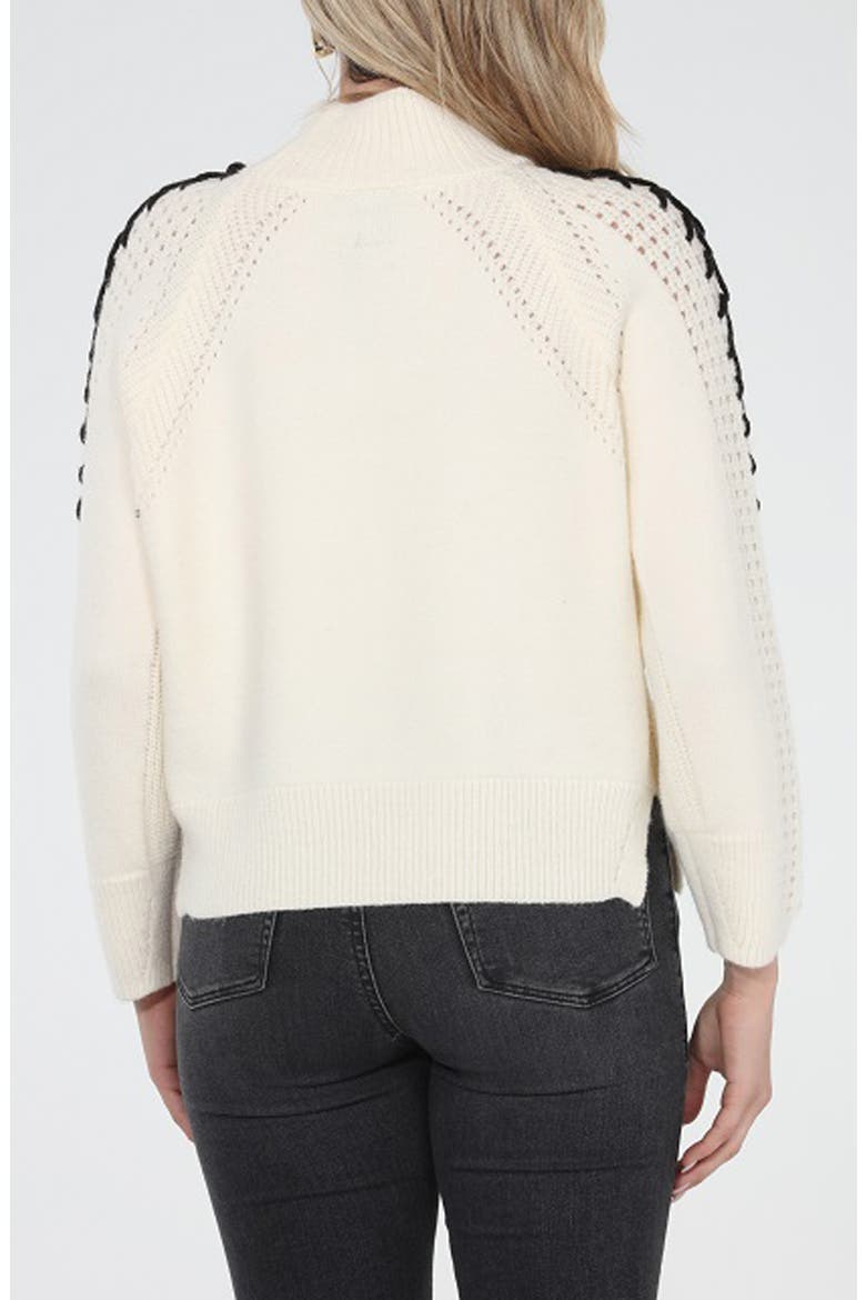 Whipstitch Mock Neck Sweater, Alternate, color, IVORY