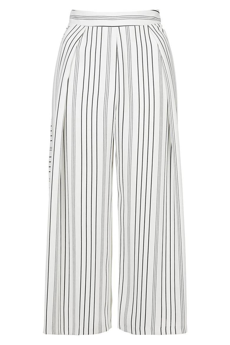 Stripe Crop Wide Leg Trousers, Alternate, color, WHITE MULTI