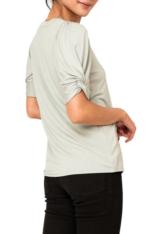 Gibsonlook Twist Sleeve V-neck Top