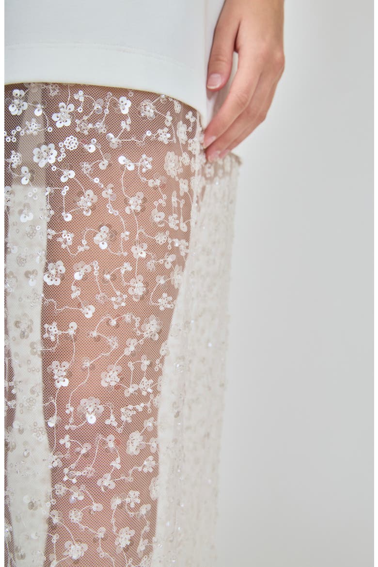 Mixed Lace T-Shirt Midi Dress, Alternate, color, OFF WHITE