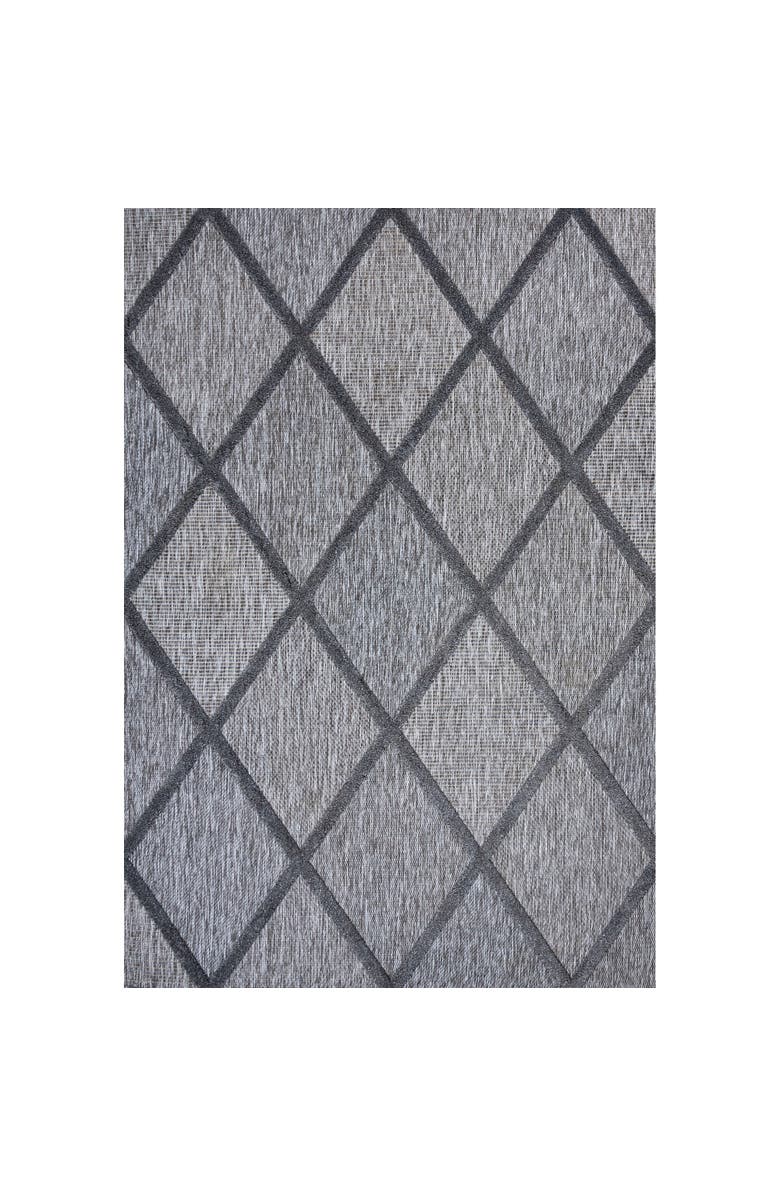 JONATHAN Y Salines Diamond Trellis Indoor/Outdoor Area Rug, Main, color, Dark Gray