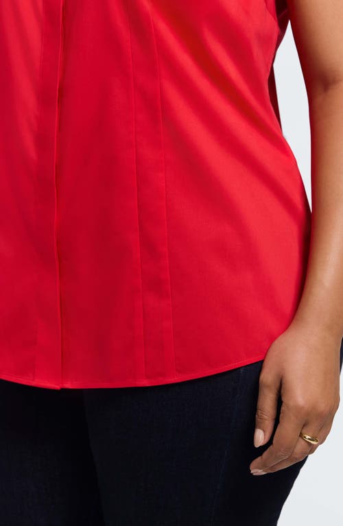 Foxcroft Taylor Sleeveless Button-up Shirt In Red