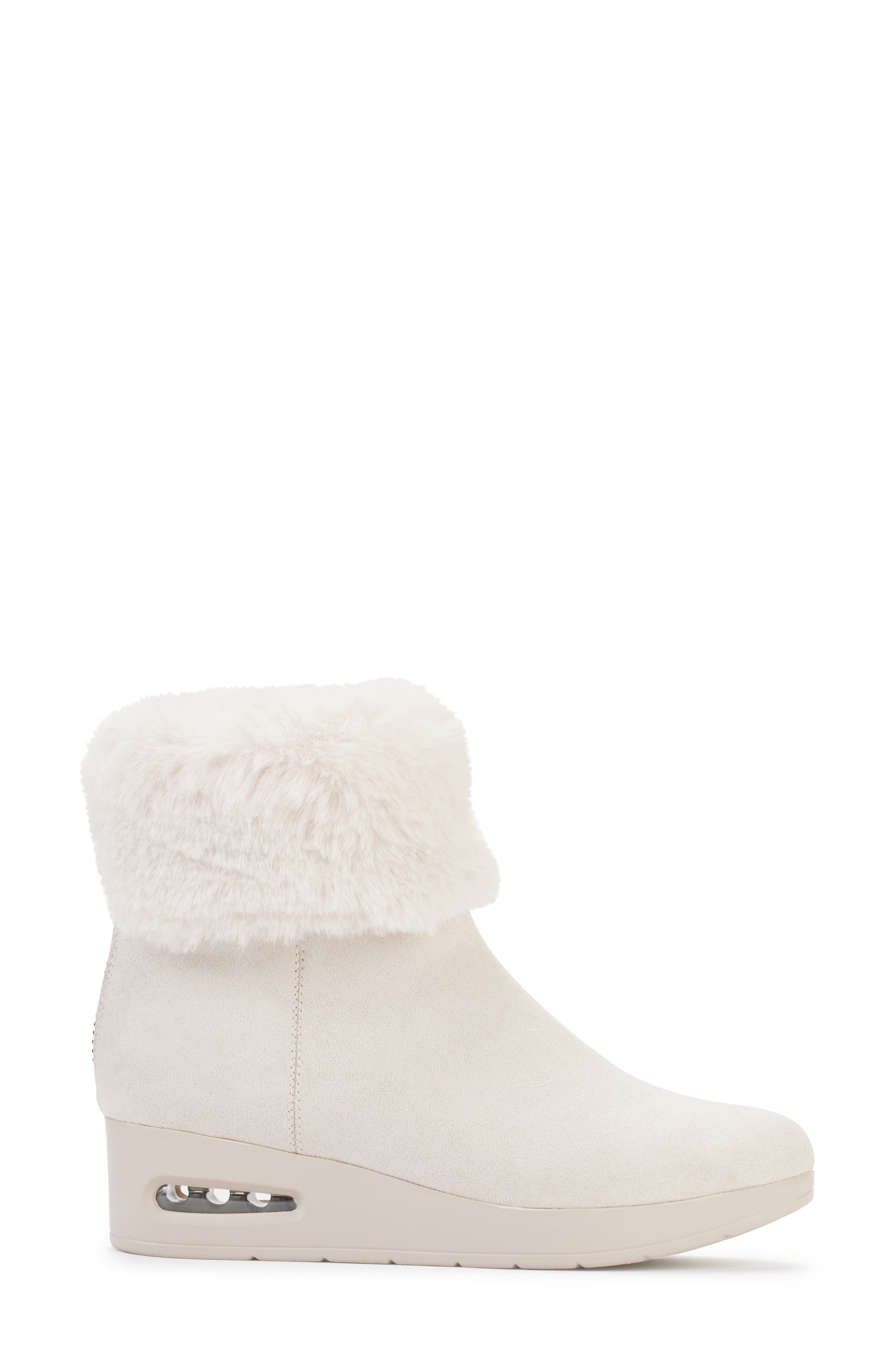 DKNY Faux Fur Wedge Bootie, Alternate, color, 