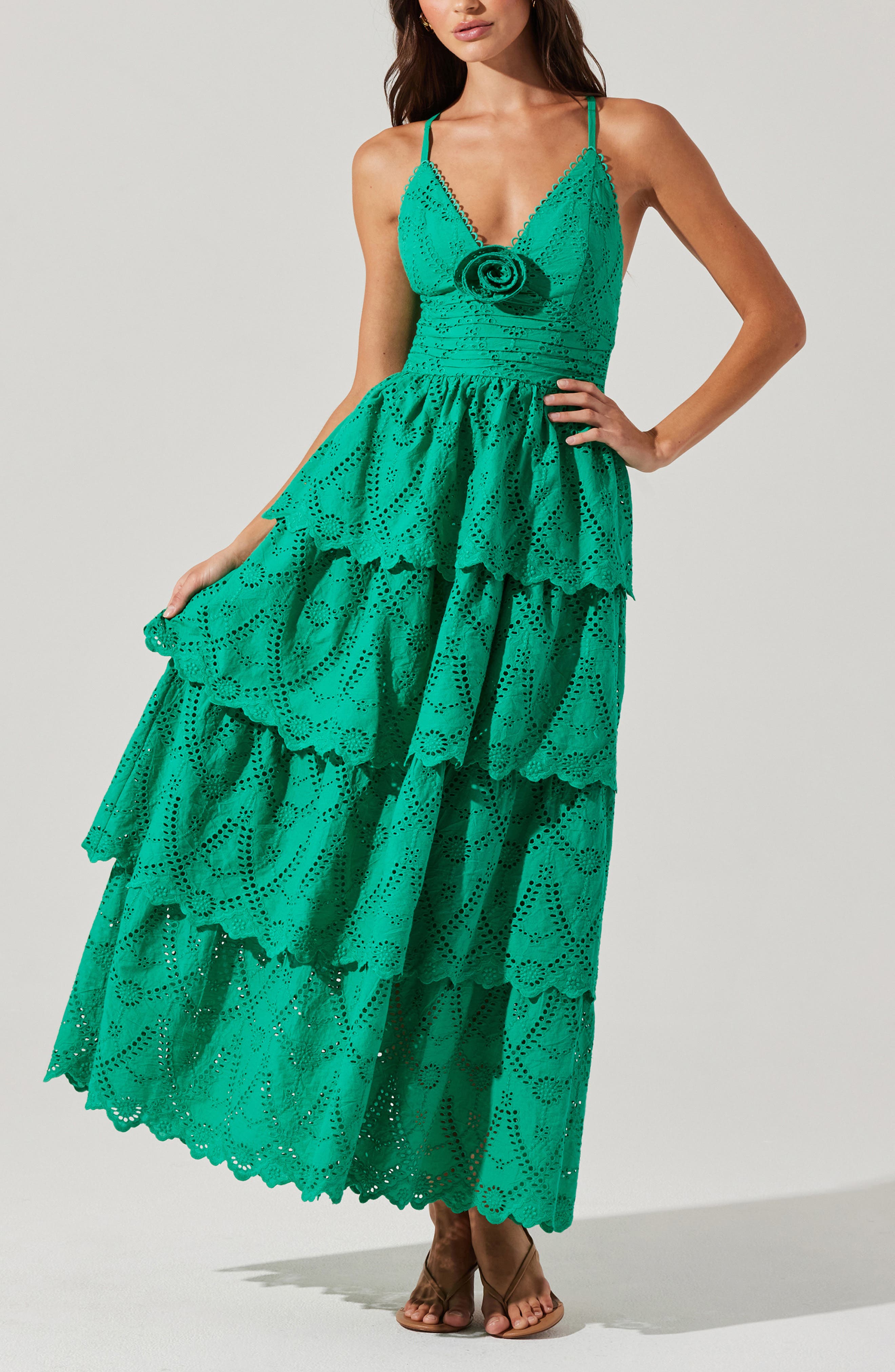 ASTR the Label Faeryn Tiered Cotton Maxi Dress (Women) | Nordstromrack
