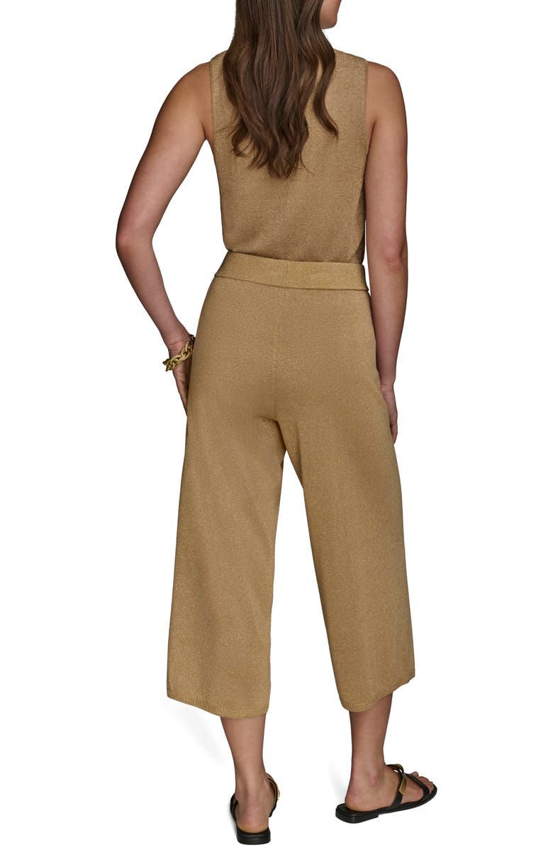Donna Karan New York Metallic Crop Sweater Pants, Alternate, color, Fawn Combo
