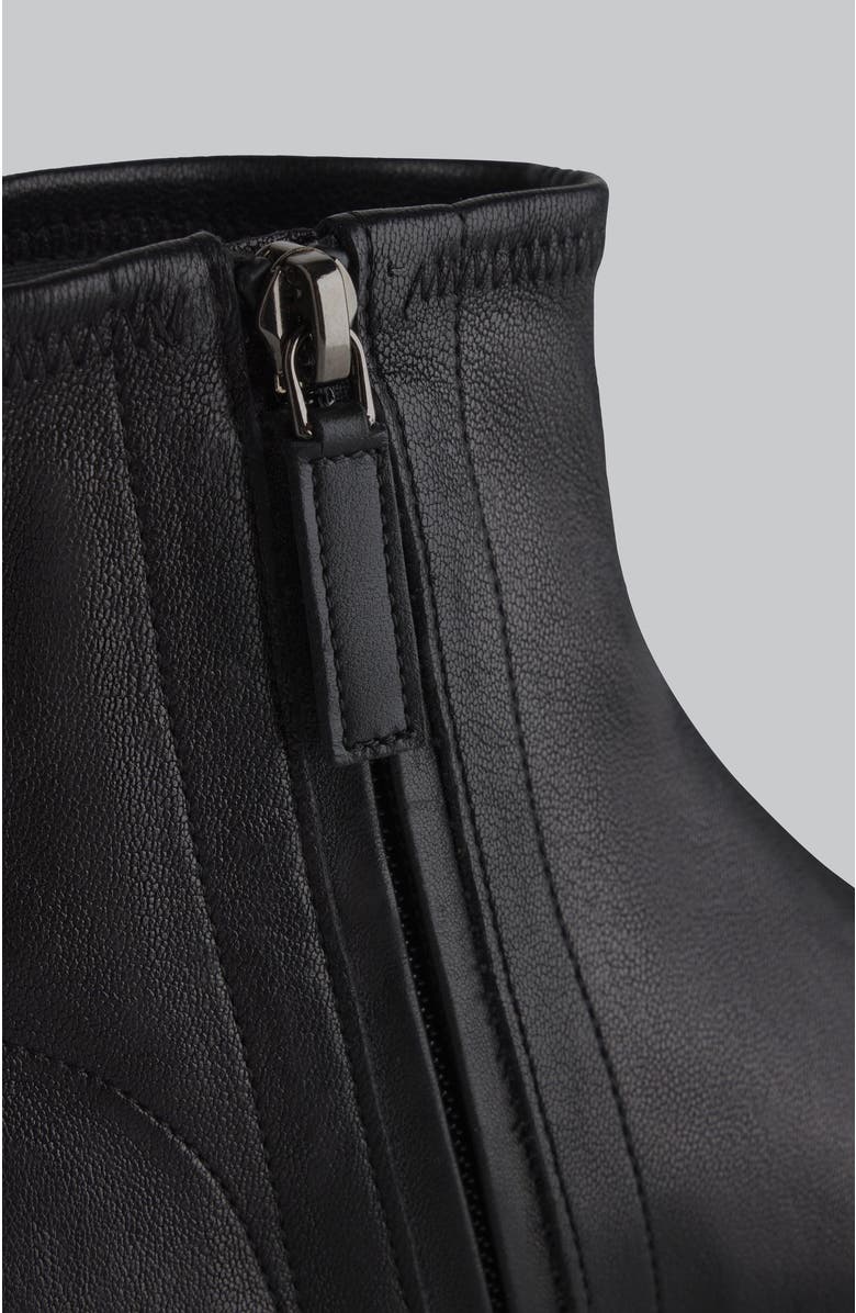 CO Round Toe Stretch Leather Bootie, Alternate, color, Black