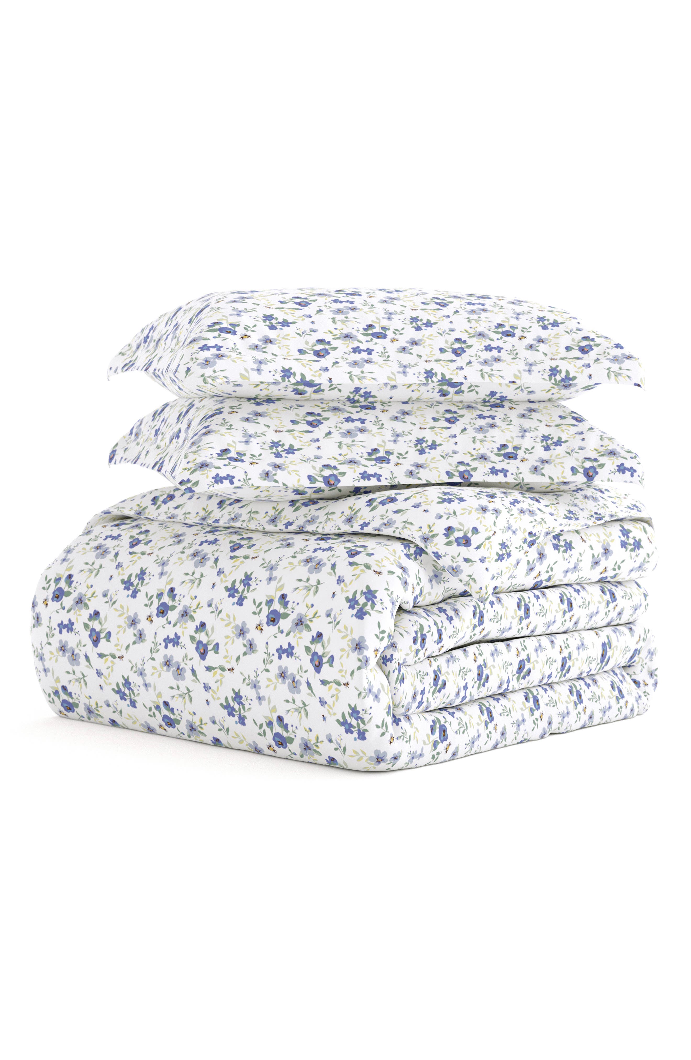 HOMESPUN HOME SPUN Premium Ultra Soft 3-Piece Blossoms Print Duvet Cover Set