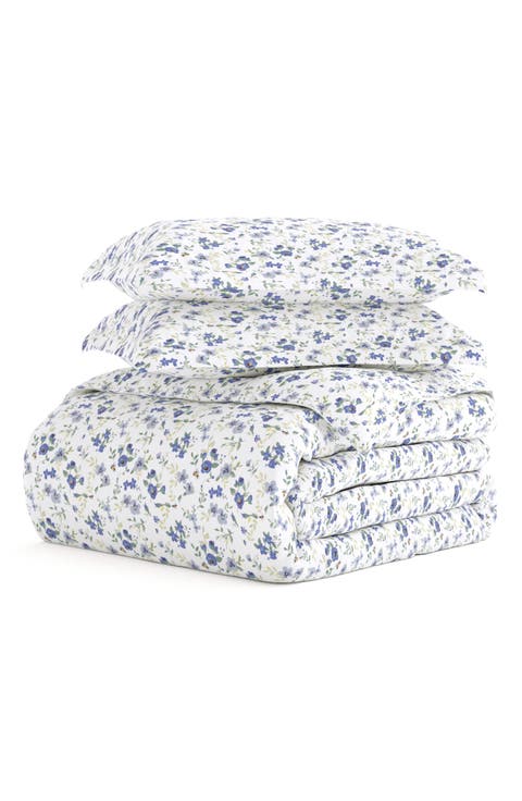HOME SPUN Premium Ultra Soft 3-Piece Blossoms Print Duvet Cover Set