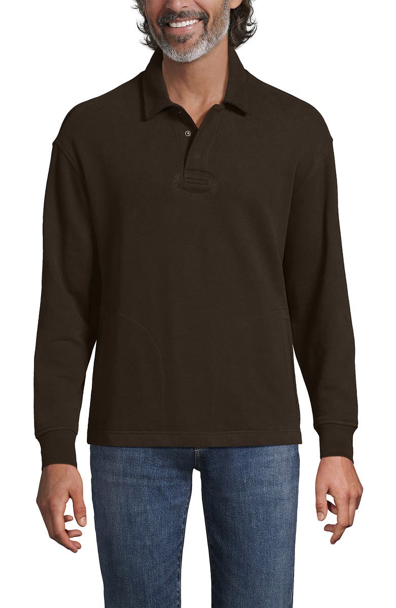 Lands' End Long Sleeve Serious Sweats Rugby, Main, color,