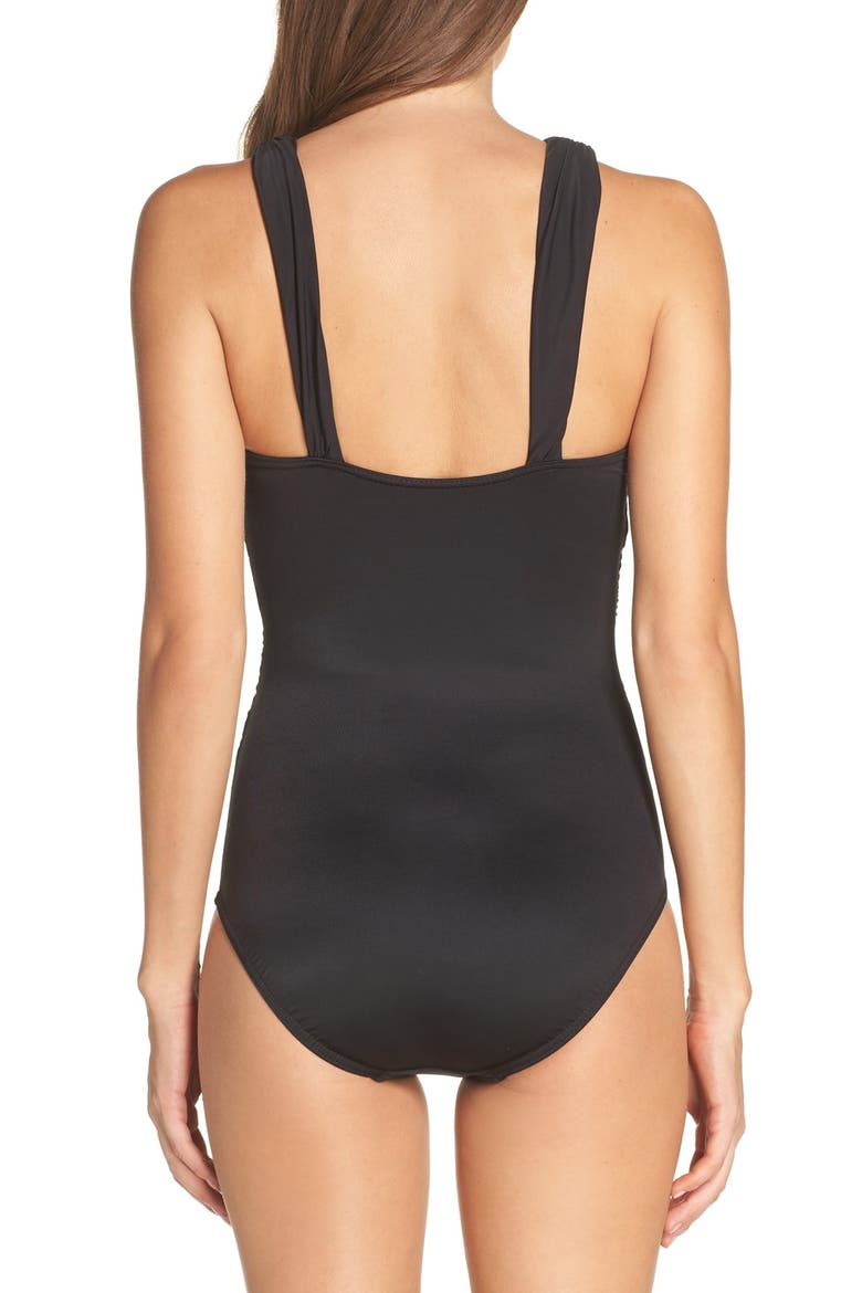 Crisscross One-Piece Swimsuit (Nordstrom Exclusive), Alternate, color, BLACK