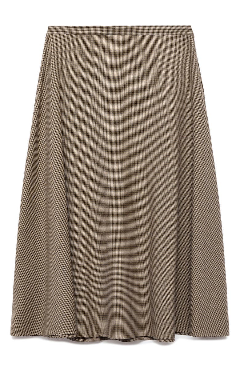 MANGO Houndstooth A-Line Skirt, Alternate, color, Brown