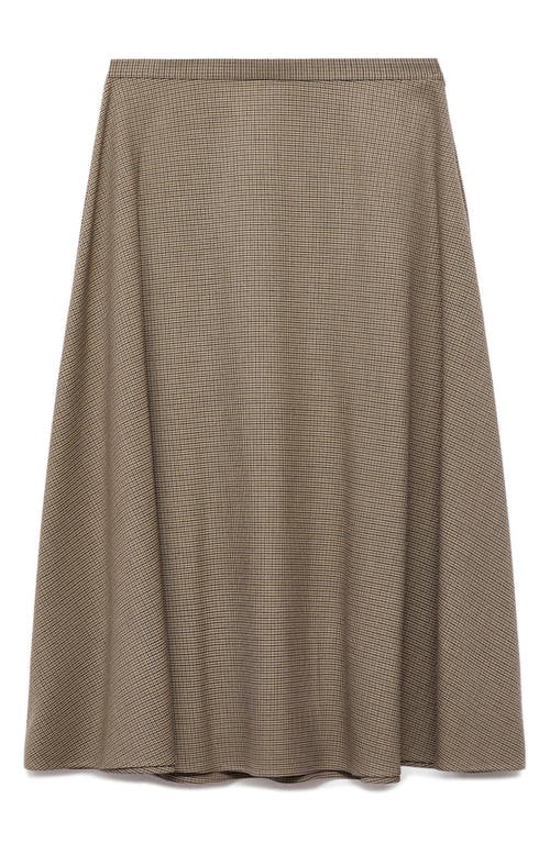 Mango Houndstooth A-line Skirt In Gray