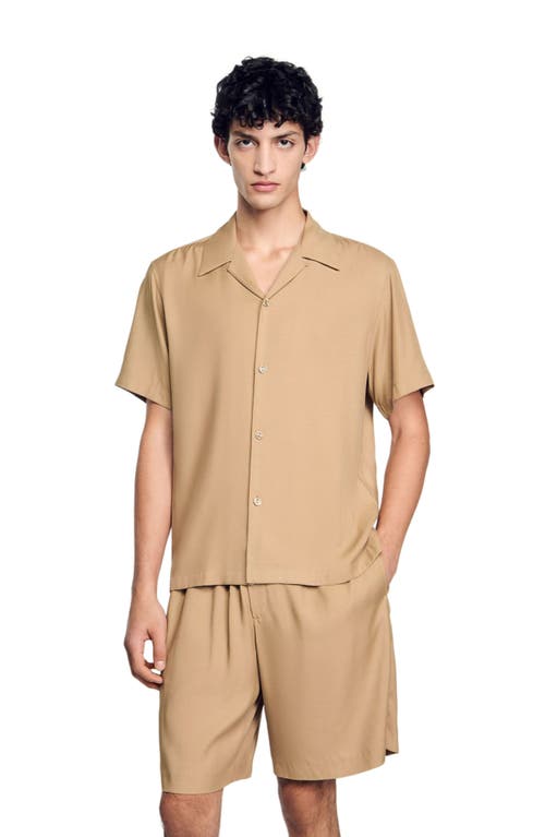 Sandro Shark Collar Shirt In Nut