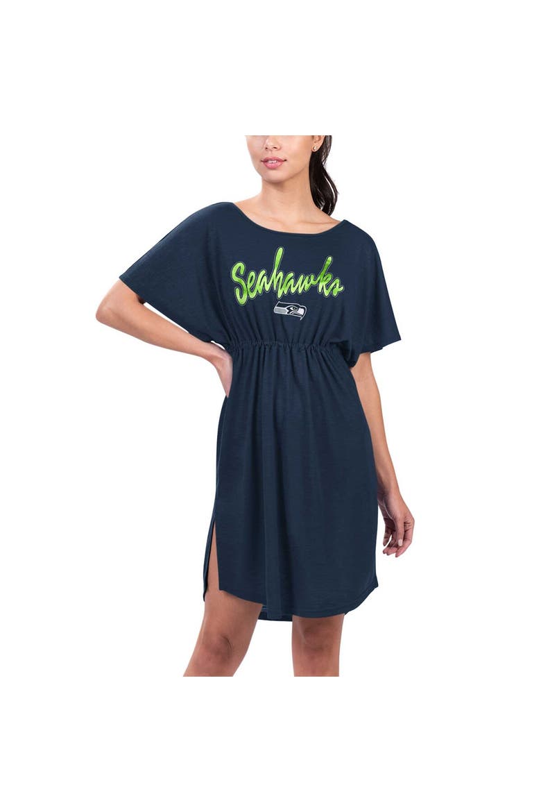 Women's G-III 4Her by Carl Banks Navy Seattle Seahawks Versus Swim Cover-Up, Main, color, Navy