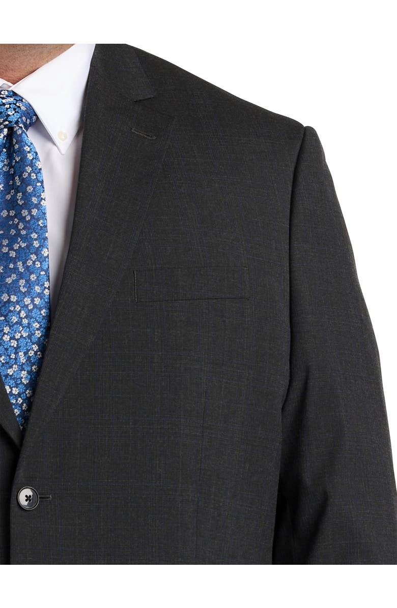 Oak Hill by DXL Jacket Relaxer Windowpane Suit Jacket, Alternate, color, Grey