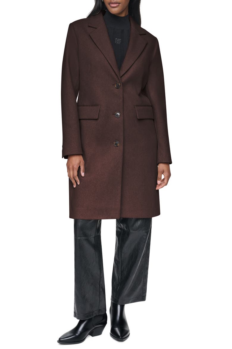 Single Breasted Wool Blend Coat, Main, color, BITTER