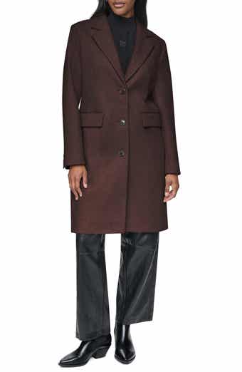Single Breasted Wool Blend Coat