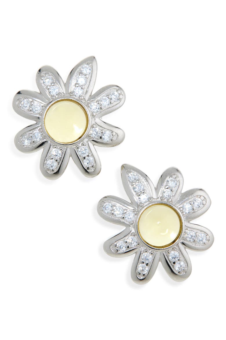 Chamomile Stud Earrings, Main, color, LEMON