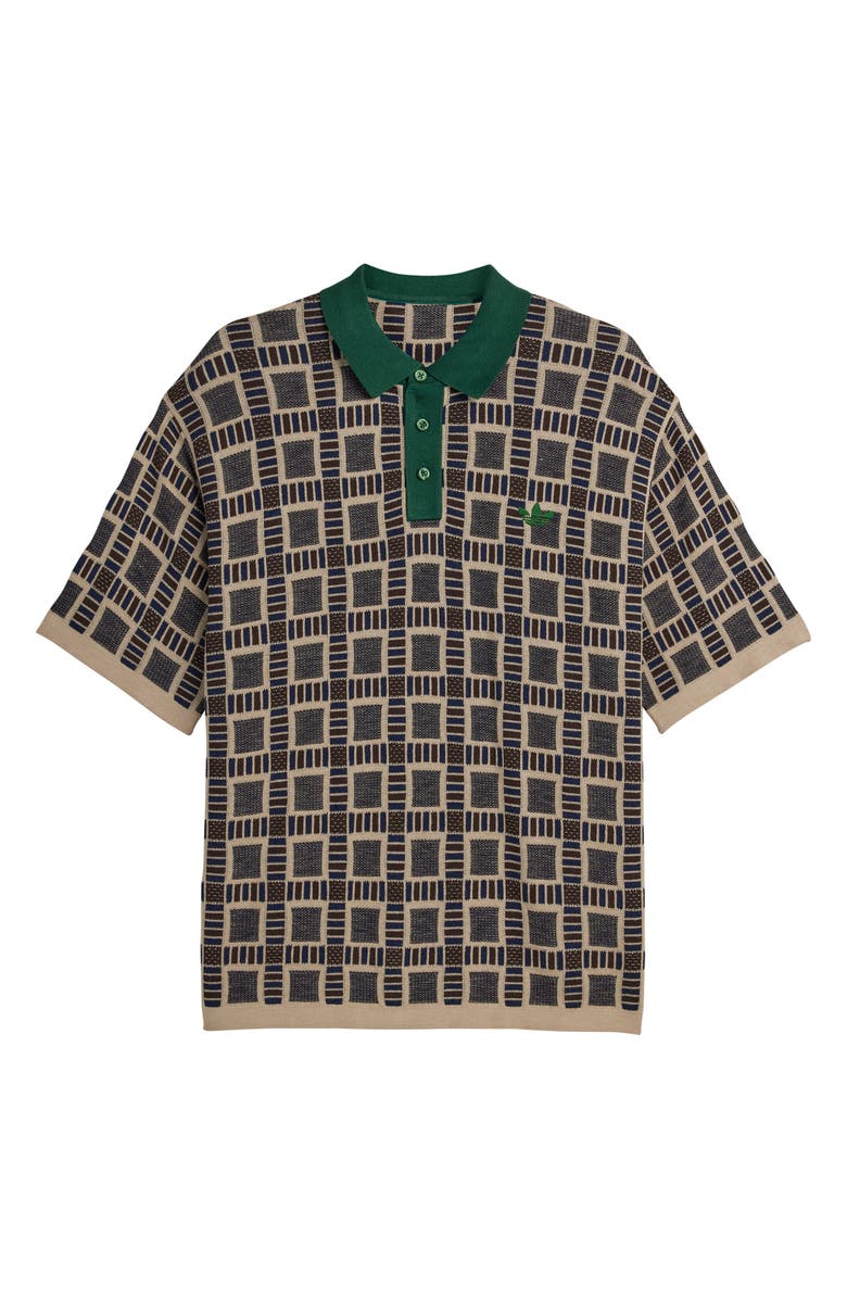 ADIDAS X BRAINDEAD x Brain Dead Geo Jacquard Cotton Blend Polo, Main, color, 