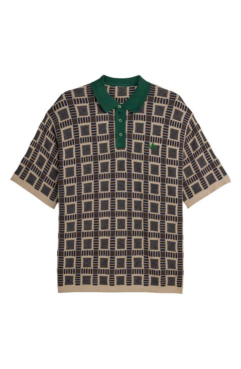 x Brain Dead Geo Jacquard Cotton Blend Polo
