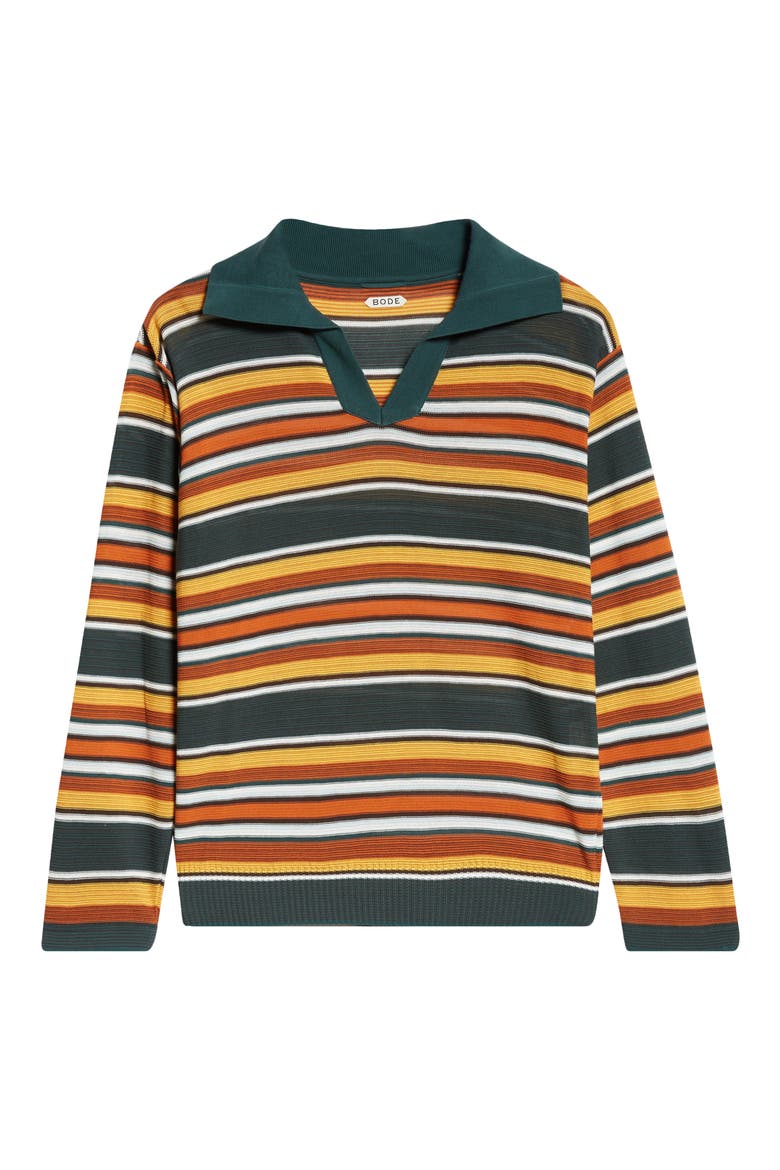 Boxy Parakeet Stripe Long Sleeve Polo, Alternate, color, MULTICOLOR